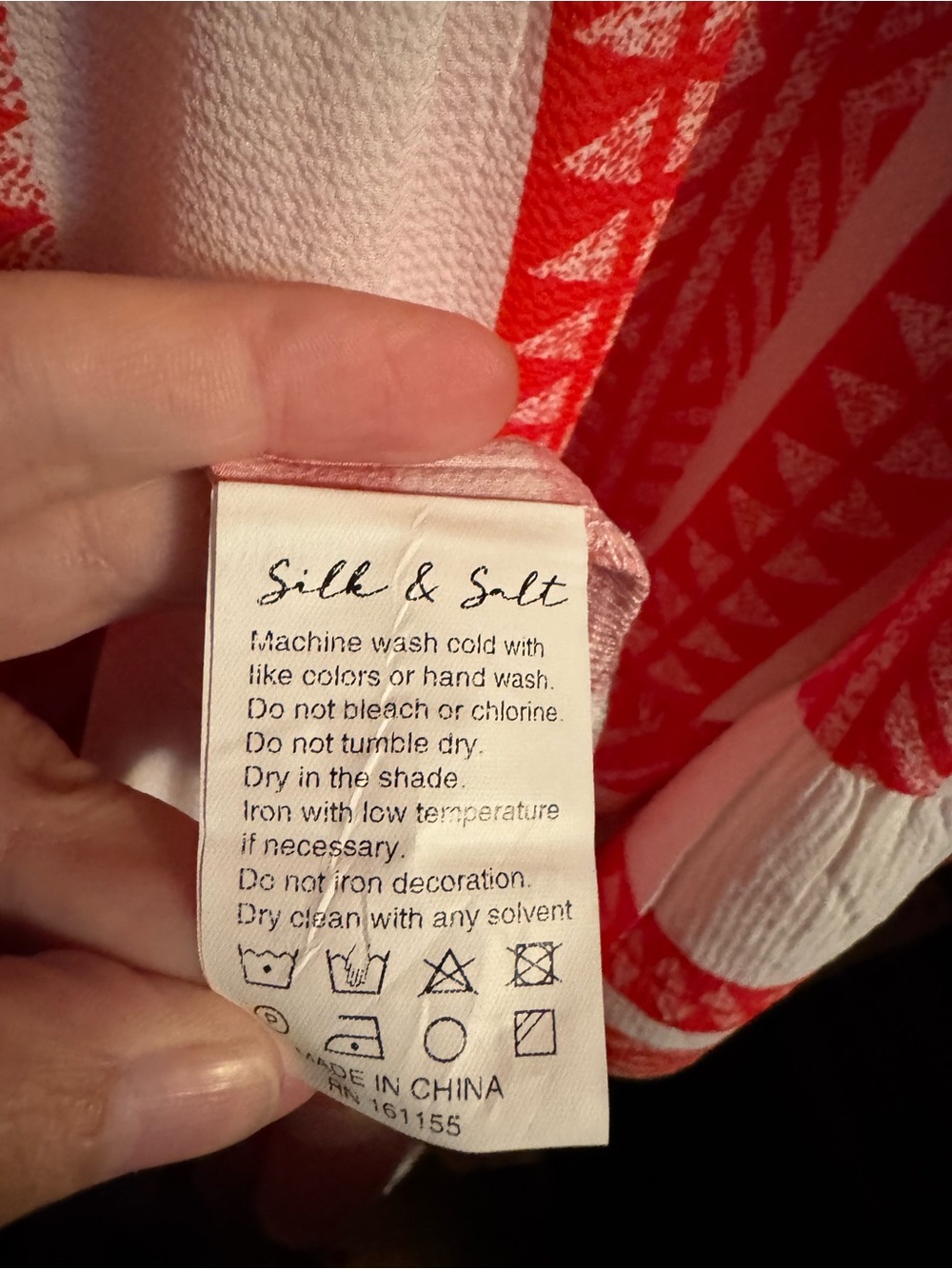 Red & White Patterned Maxi Dress - Lightweight Tiered Design - Picture 3 of 7